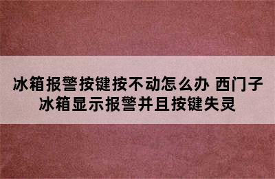 冰箱报警按键按不动怎么办 西门子冰箱显示报警并且按键失灵